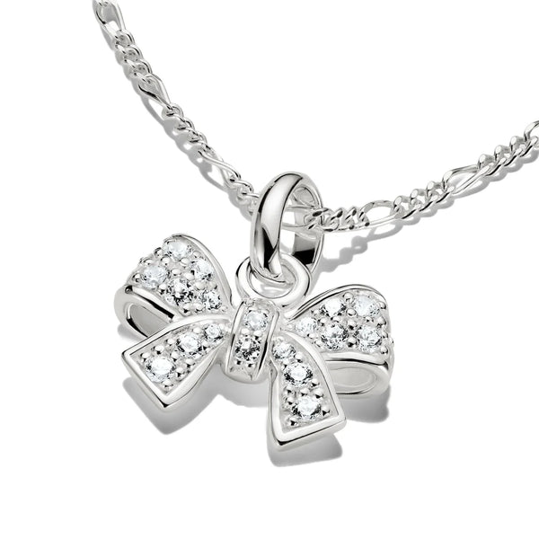 Bow with Stones Silver Connect Charm