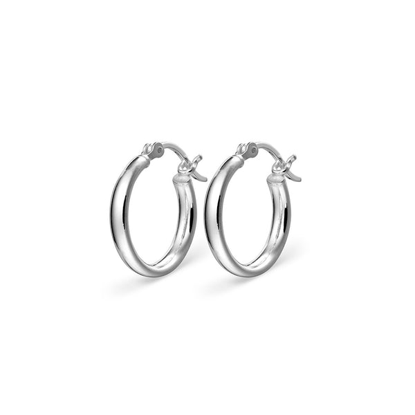 Round Tube 18x3mm Hoop Earrings - 2 Colours