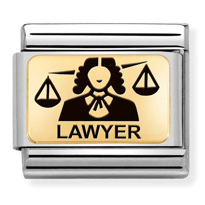 Occupation - Lawyer with Black Enamel Gold Charm