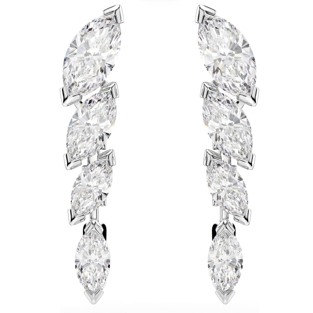 Mesmera: White Marquise Cut Crystal Silver Earrings