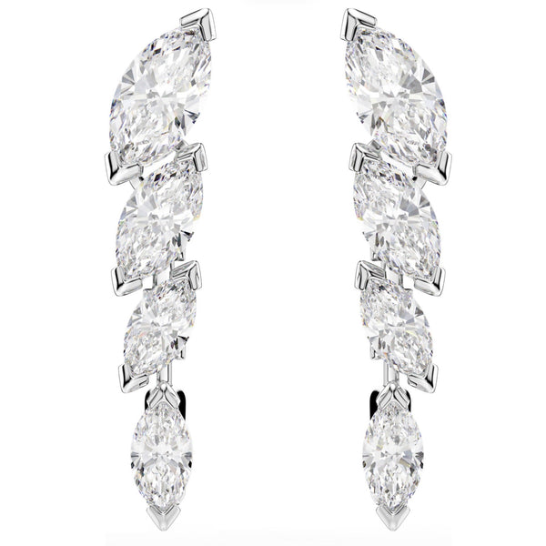 Mesmera: White Marquise Cut Crystal Silver Earrings