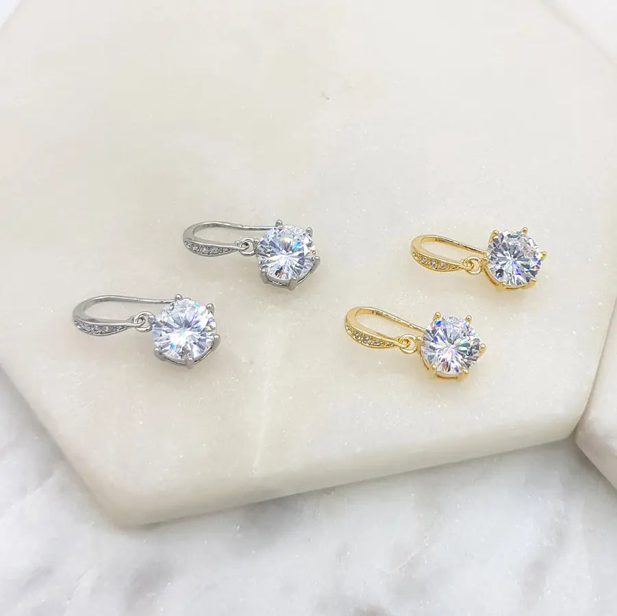 Sparkling CZ Drop Bezel Hoop