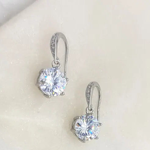 Sparkling CZ Drop Bezel Hoop