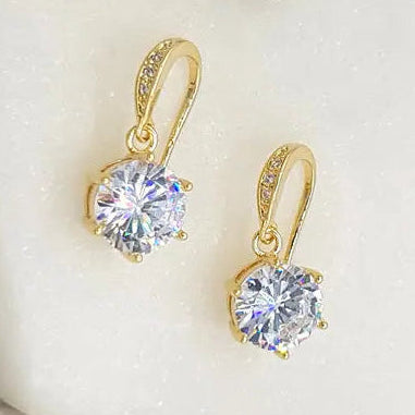 Sparkling CZ Drop Bezel Hoop
