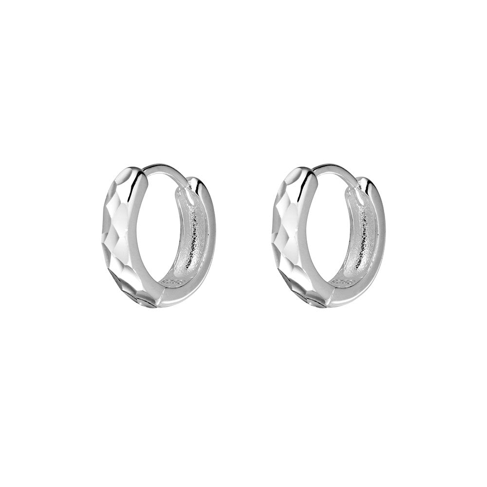 Etched Detailing Hoop Earrings - 2 Colours