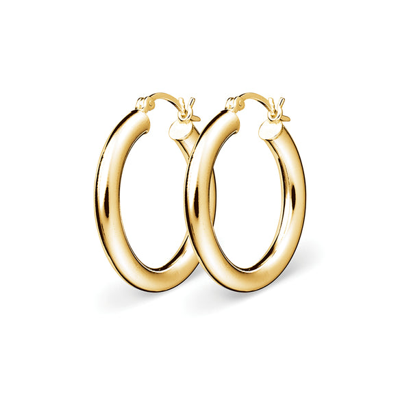 SS YGP Round Tube Hoop Earrings