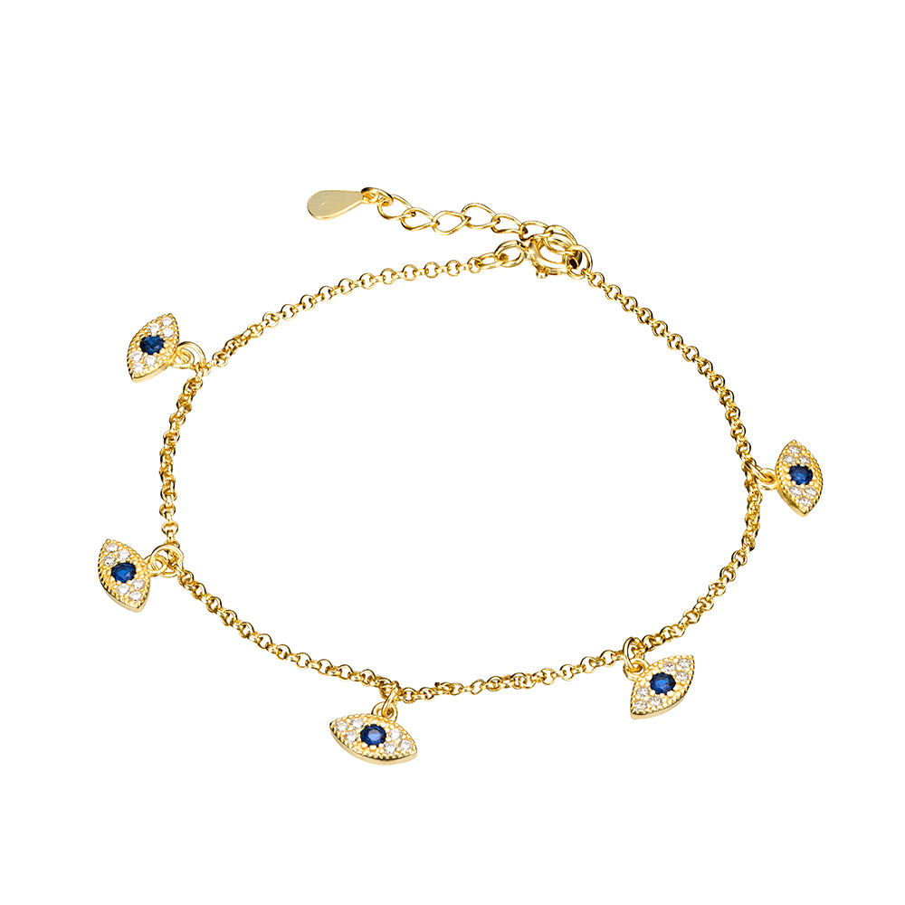 CZ Evil Eye Mini Charm Bracelet