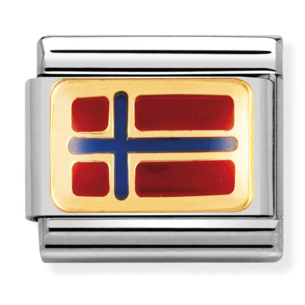 Europe Flag - Norway Gold Charm