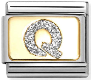 Glitter Gold - Letter Q Charm