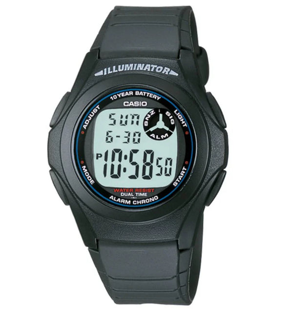 Casio Digital Round Face, Black Resin Band Watch