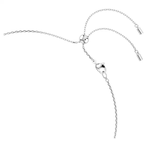 Constella: Pearl & White Round Cuts Silver Necklace