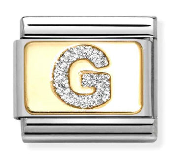 Glitter Letter G Gold Charm