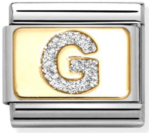 Glitter Letter G Gold Charm