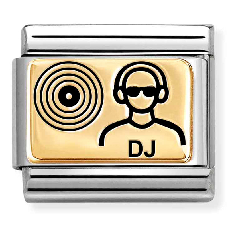 Occupation - DJ with Black Enamel Gold Charm