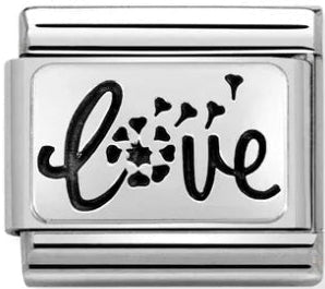 Love - Love with Dandelion Silver Charm