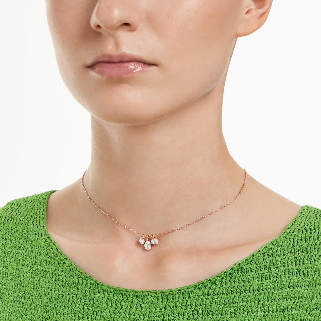 Mesmera: White Mixed Cuts Rosegold Pendant