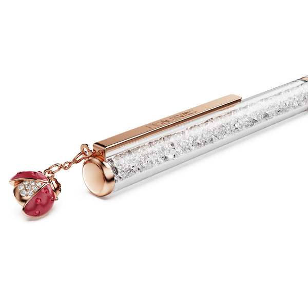 Crystalline Ballpoint Pen - Red Ladybug White Crystal Rosegold