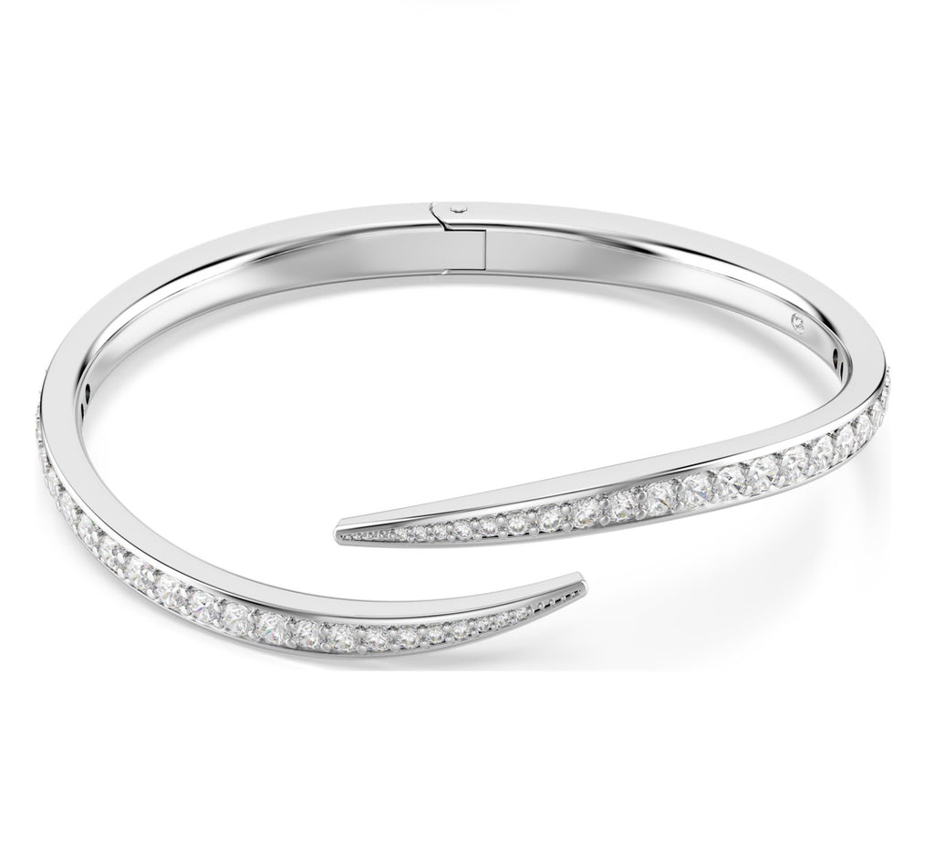 Vienna: Round Cut Swan Crystal Silver Bangle