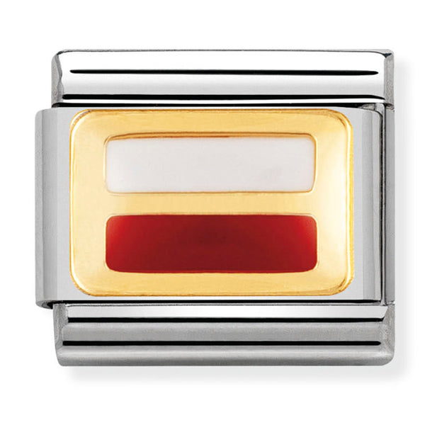 Europe Flag - Poland Gold Charm