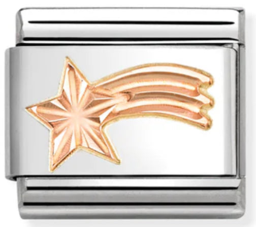 Etched Symbols - Shooting Star Detail Rosegold Charm