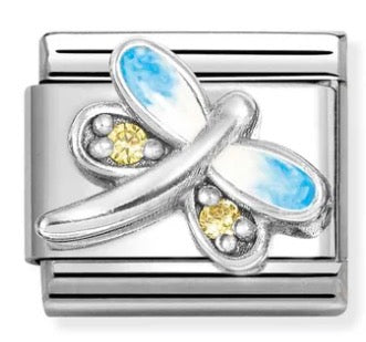 Animal - Light Blue Dragonfly Silver Charm