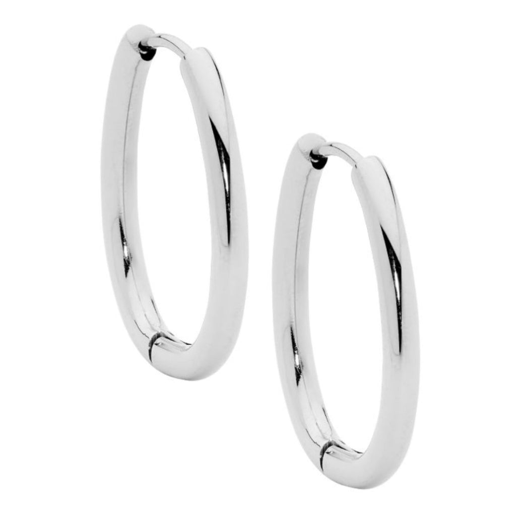 23mm Stainless Steel Thin Oval Hoop Earrings - 3 colours