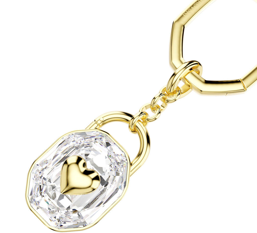 Symbolica: White Crystal Oval Cut Gold KeyRing
