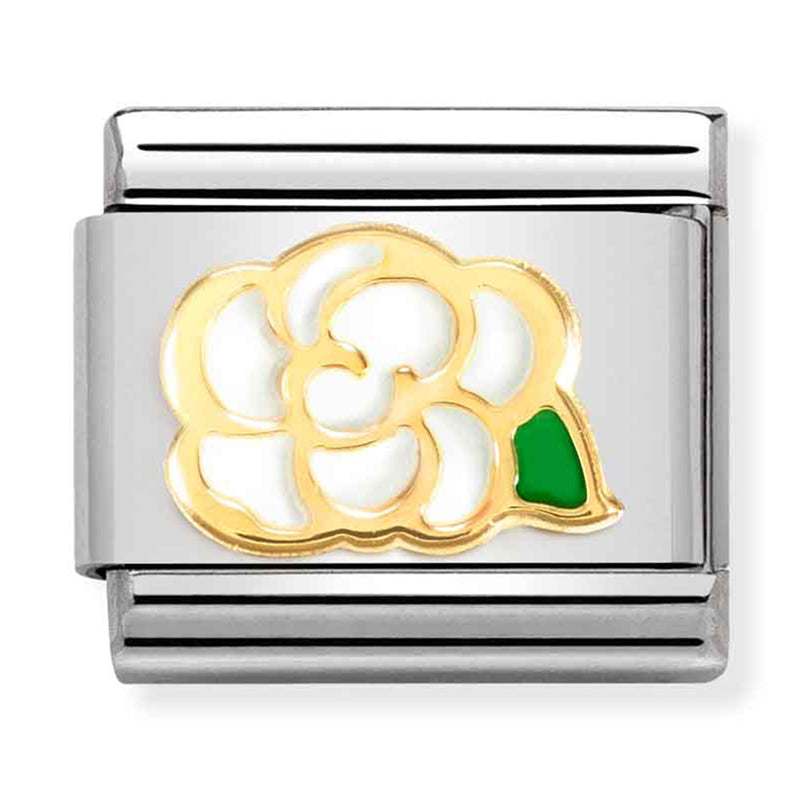 Nature - White Camellia Gold Charm