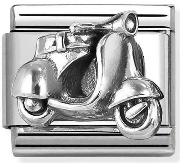 Transport - Scooter Oxidised Silver Charm