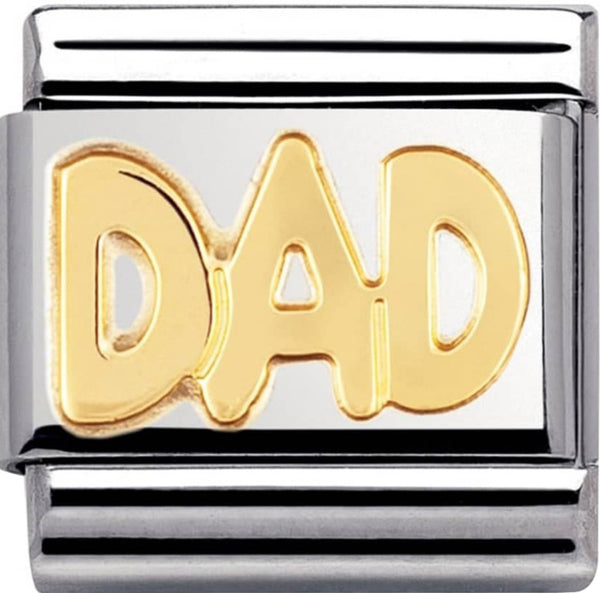 Family - Dad Writing Gold Charm