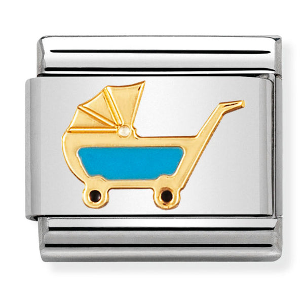 Baby - Blue Carriage Gold Charm