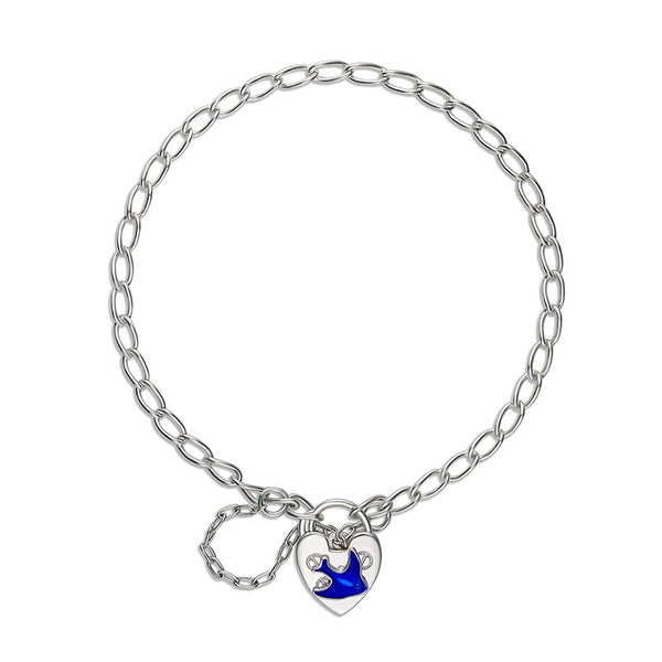 My Little Angel: Brooklyn Bluebird Round Silver Curb Bracelet