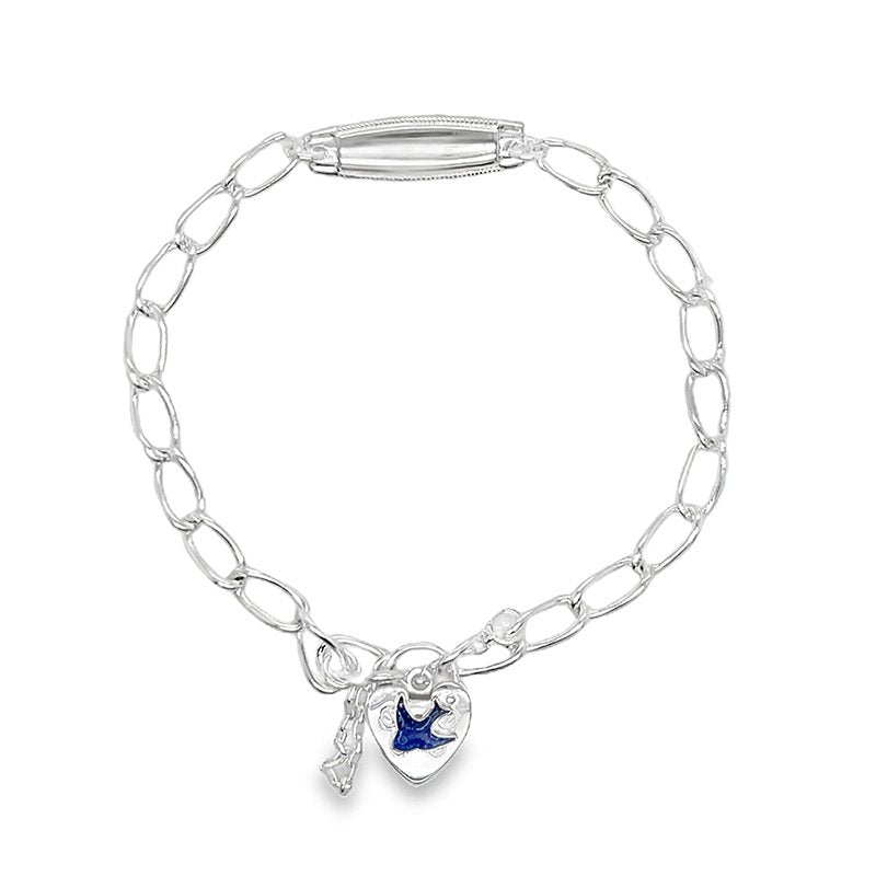 My Little Angel : S/S Brooklyn Bluebird Open Link Curb ID Bracelet