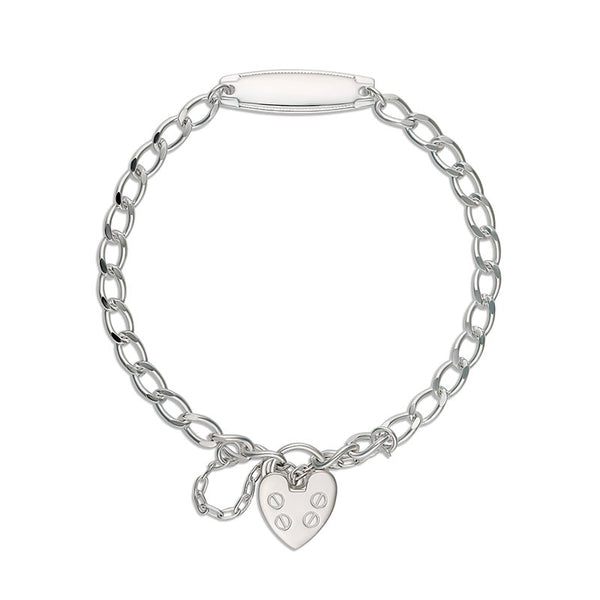 My Little Angel: S/S Brooklyn Diamond Cut Round Curb ID Bracelet