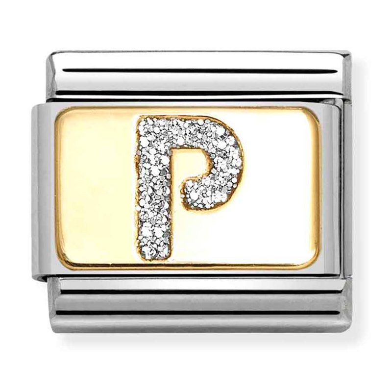 Glitter Gold - Letter P Charm