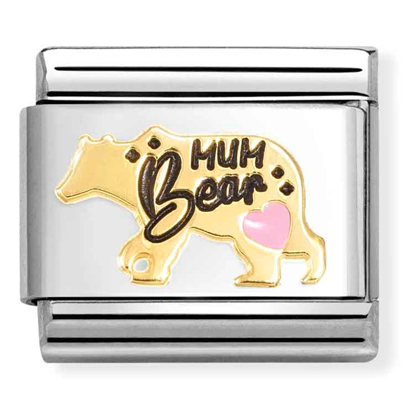 Family - Pink Mum Bear Gold Charm