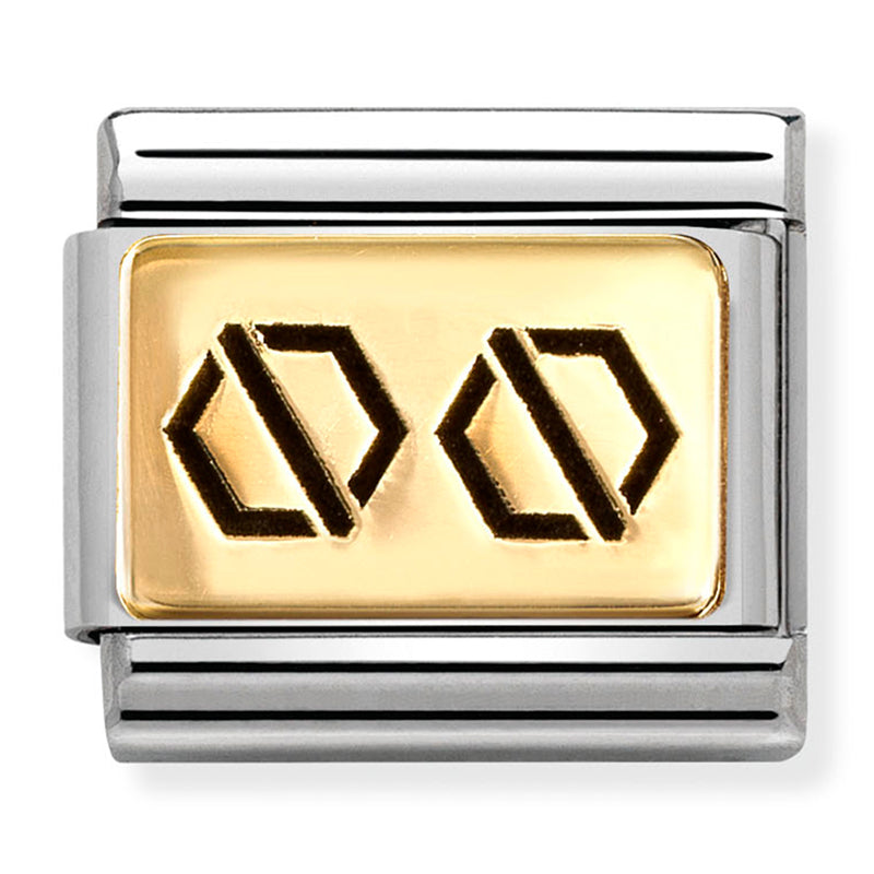 Symbols - 2 Hex Screws Gold Charm