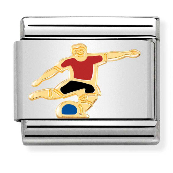 Sports - Soccer Player Red Gold Charm