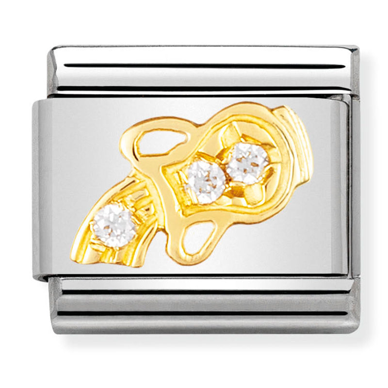 Zodiac - Aquarius with CZ Gold Charm
