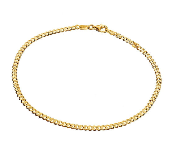 3mm tight curb link chain anklet - 2 colours