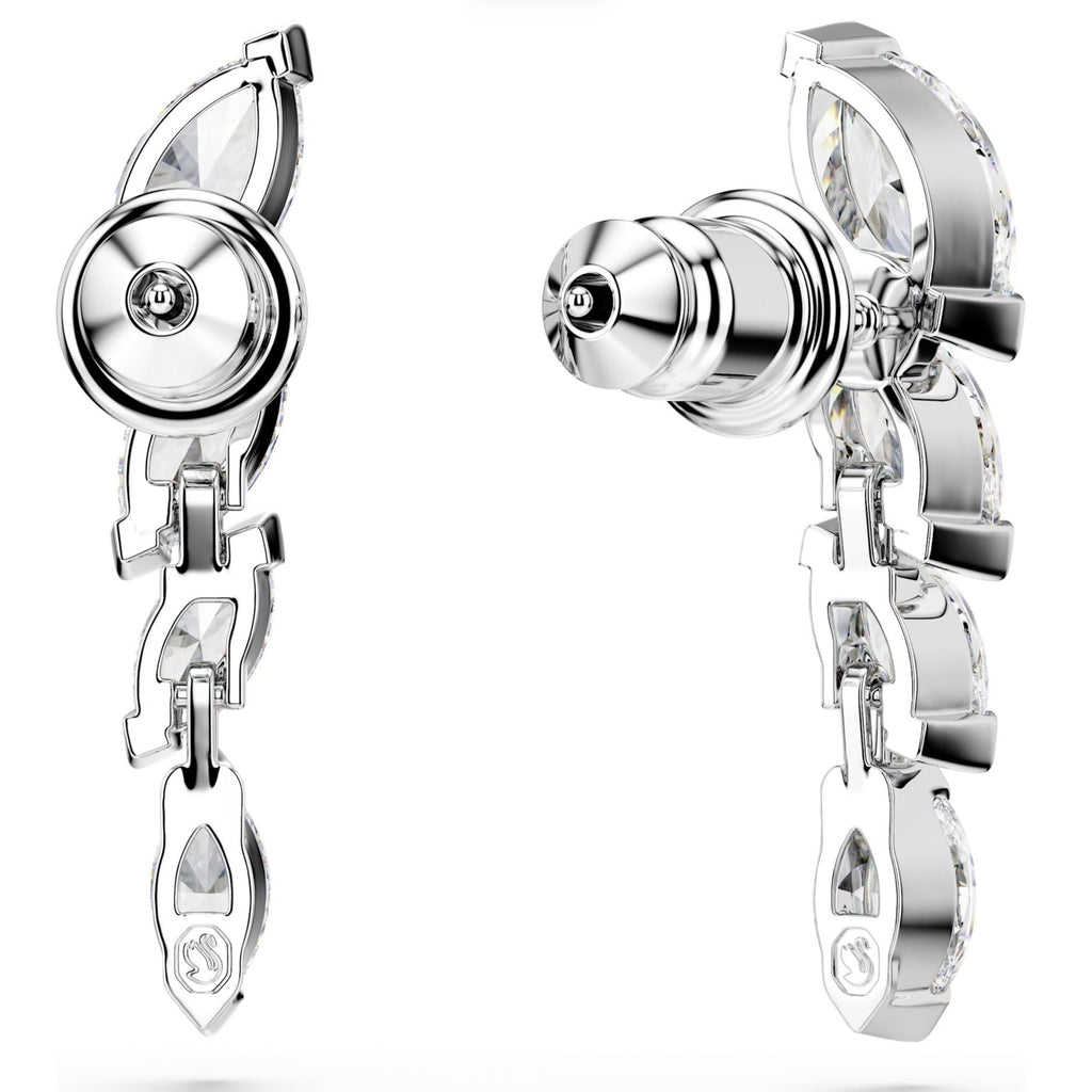 Mesmera: White Marquise Cut Crystal Silver Earrings