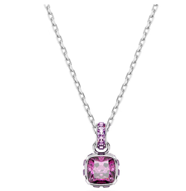 Birthstone February Purple Square - Necklace & Earring