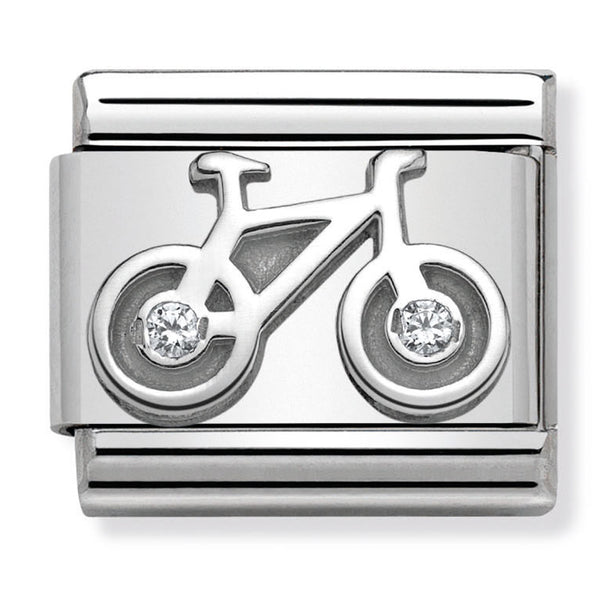Transport - Bicycle with CZ Silver Charm