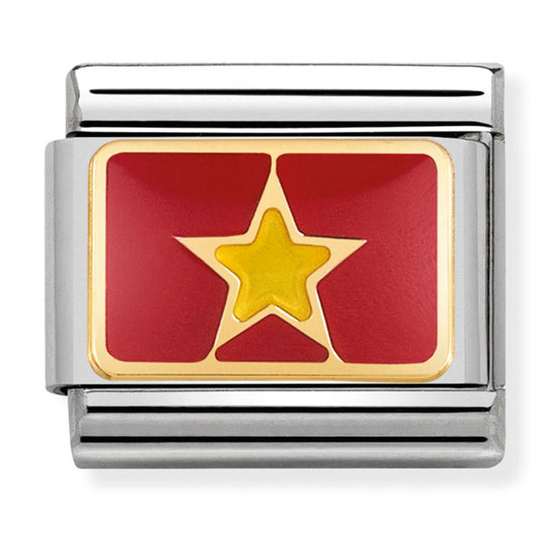 Asia Flag - Vietnam Gold Charm