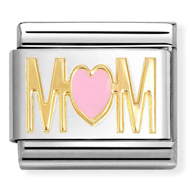 Family - Pink Heart Mum Gold Charm