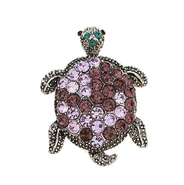 Brooch - Purple Turtle