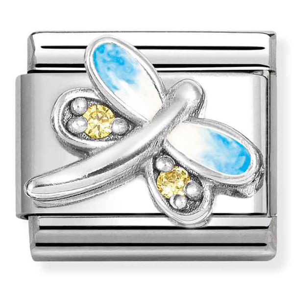 Animal - Light Blue Dragonfly Silver Charm
