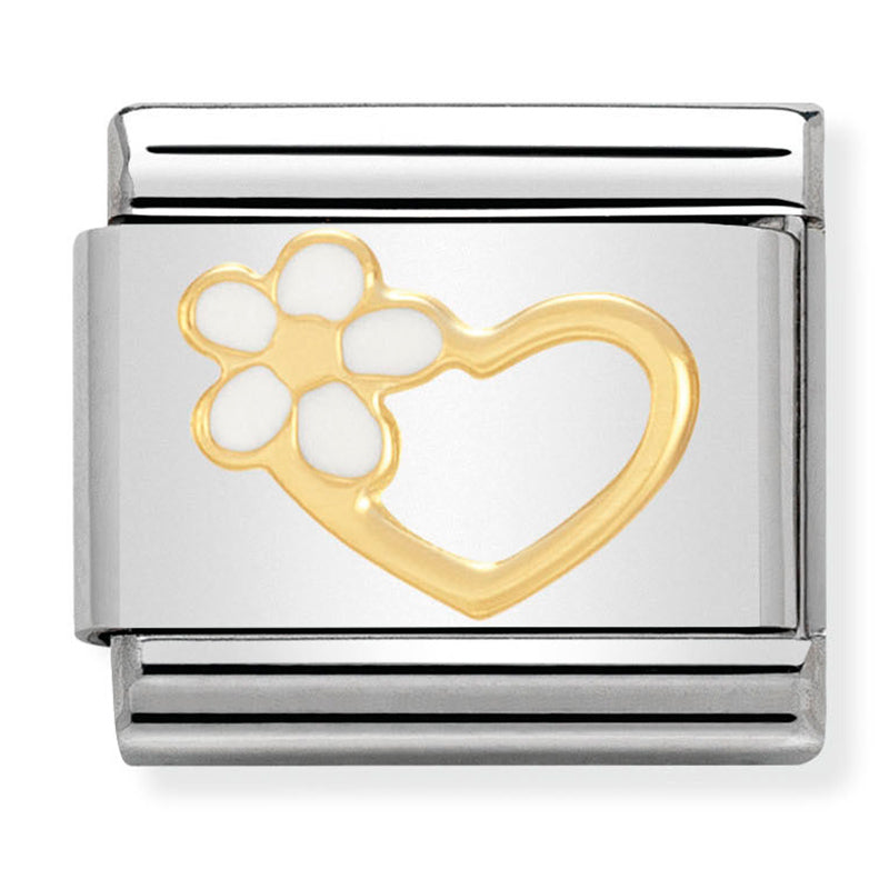 Love - Heart with Daisy Gold Charm