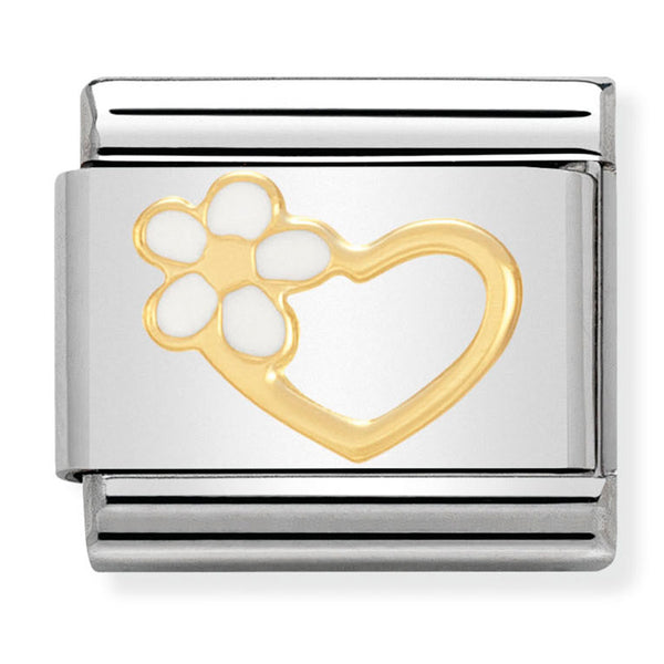Love - Heart with Daisy Gold Charm