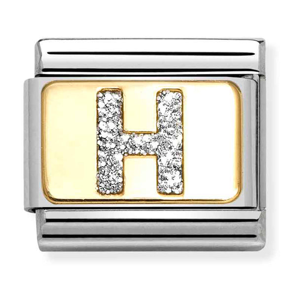 Glitter Gold - Letter H Charm
